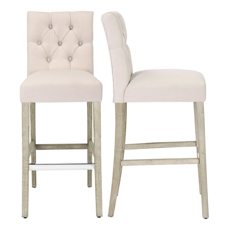 Laurel Foundry Modern Farmhouse Upholstered Counter Stool with Solid